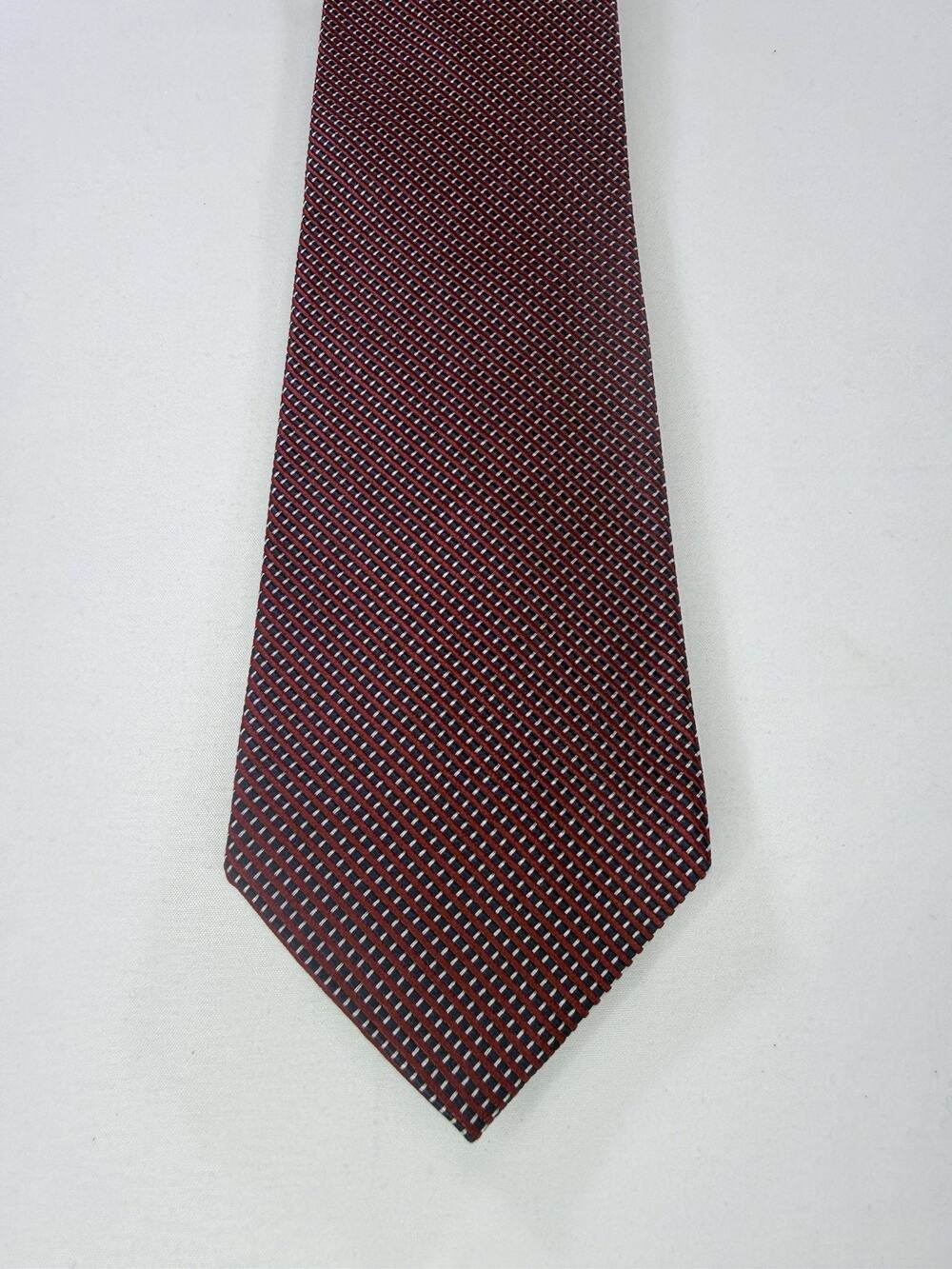 Brooks Brothers 346 Silk Geometric Woven Tie Red Blue White Mens One Size